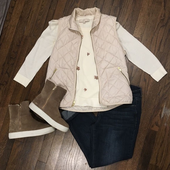 Jackets & Blazers - Ivory Quilted Vest